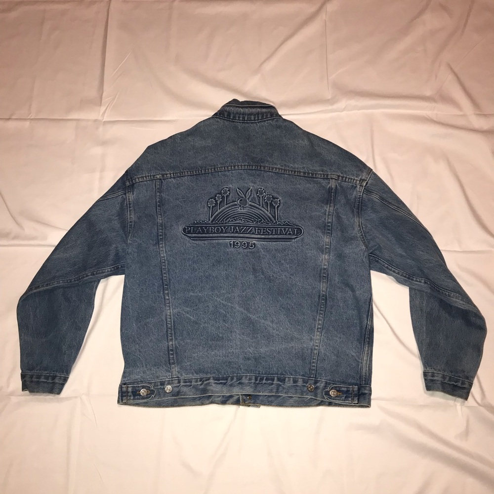 1995 playboy jazz festival denim jacket size Large